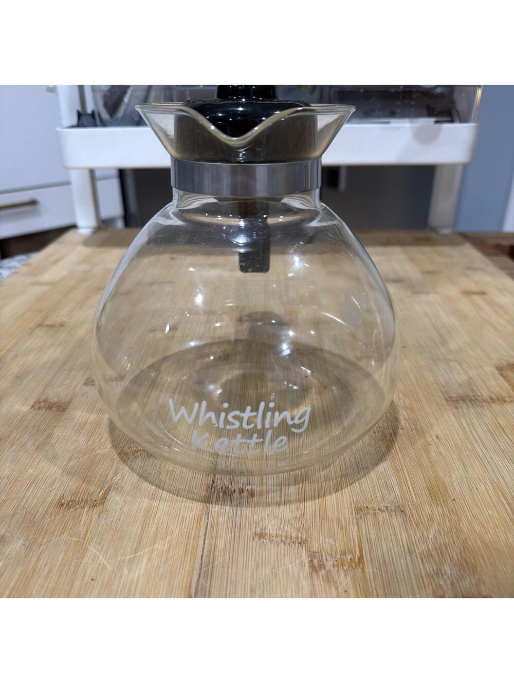 One ALL 12-Cup Stove Top Glass Whistling Kettle by Medelco Carafe *